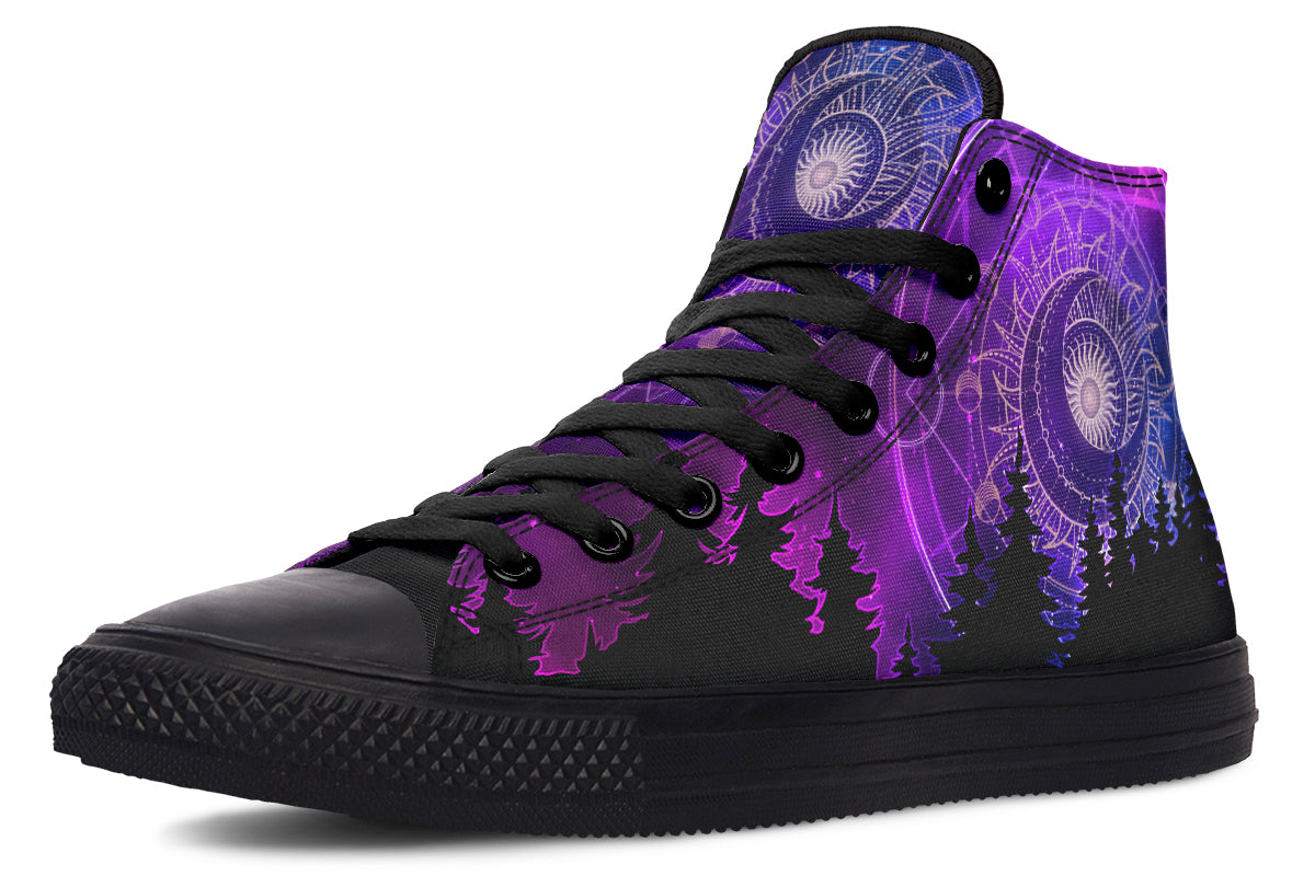Men's And Women's Fashion Color Printing High-top Canvas Shoes
