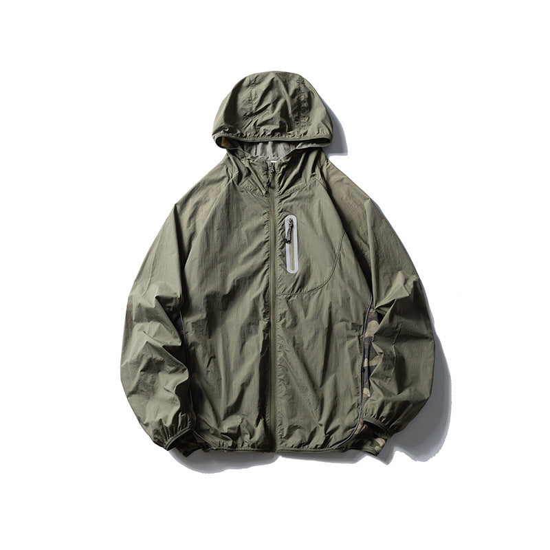 Outdoor Casual Light Thin Sun Protection Coat Camouflage Stitching
