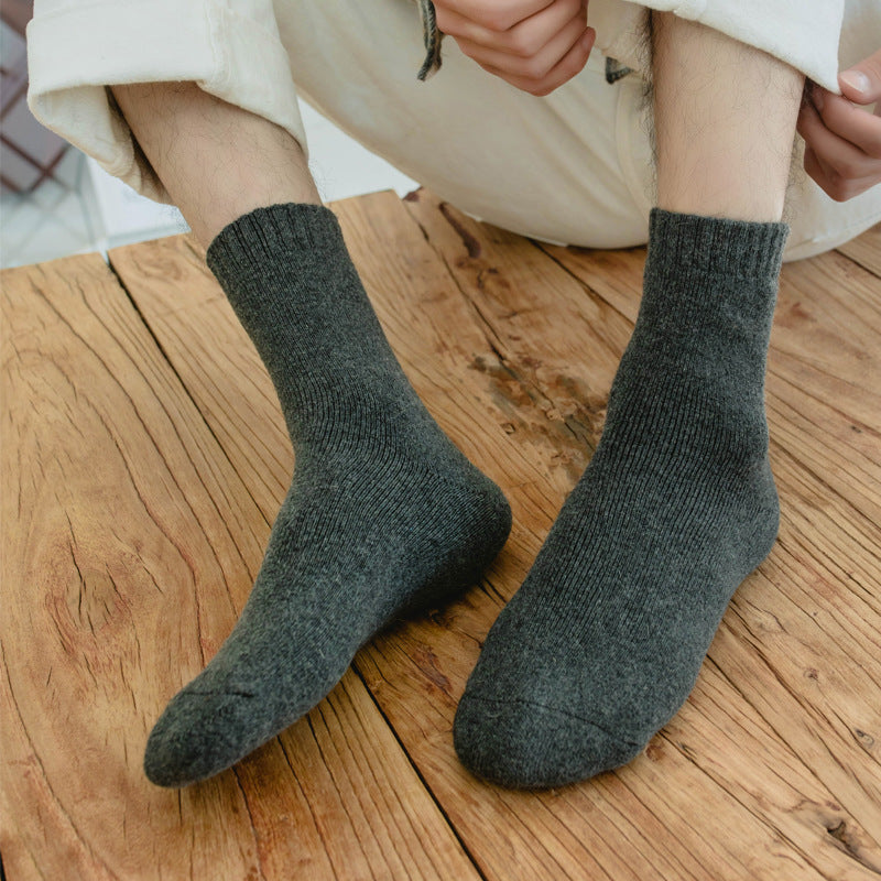 Men's Winter Terry Socks Super Thick Warm Mid Tube
