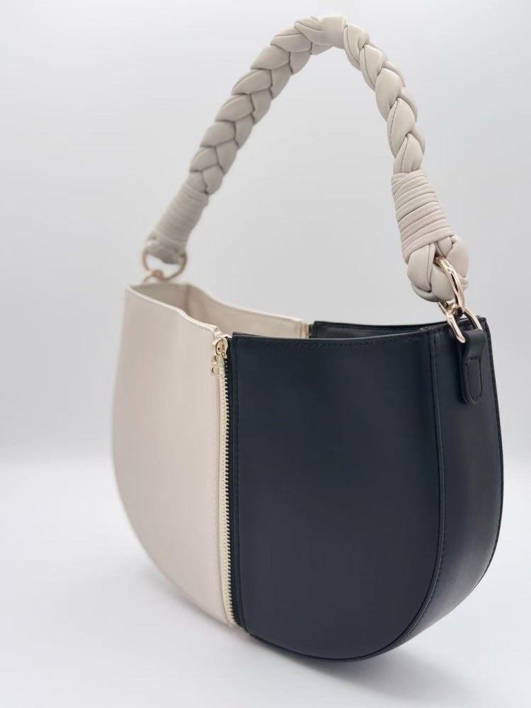 One-shoulder Underarm Bag Zipper Combination Stitching