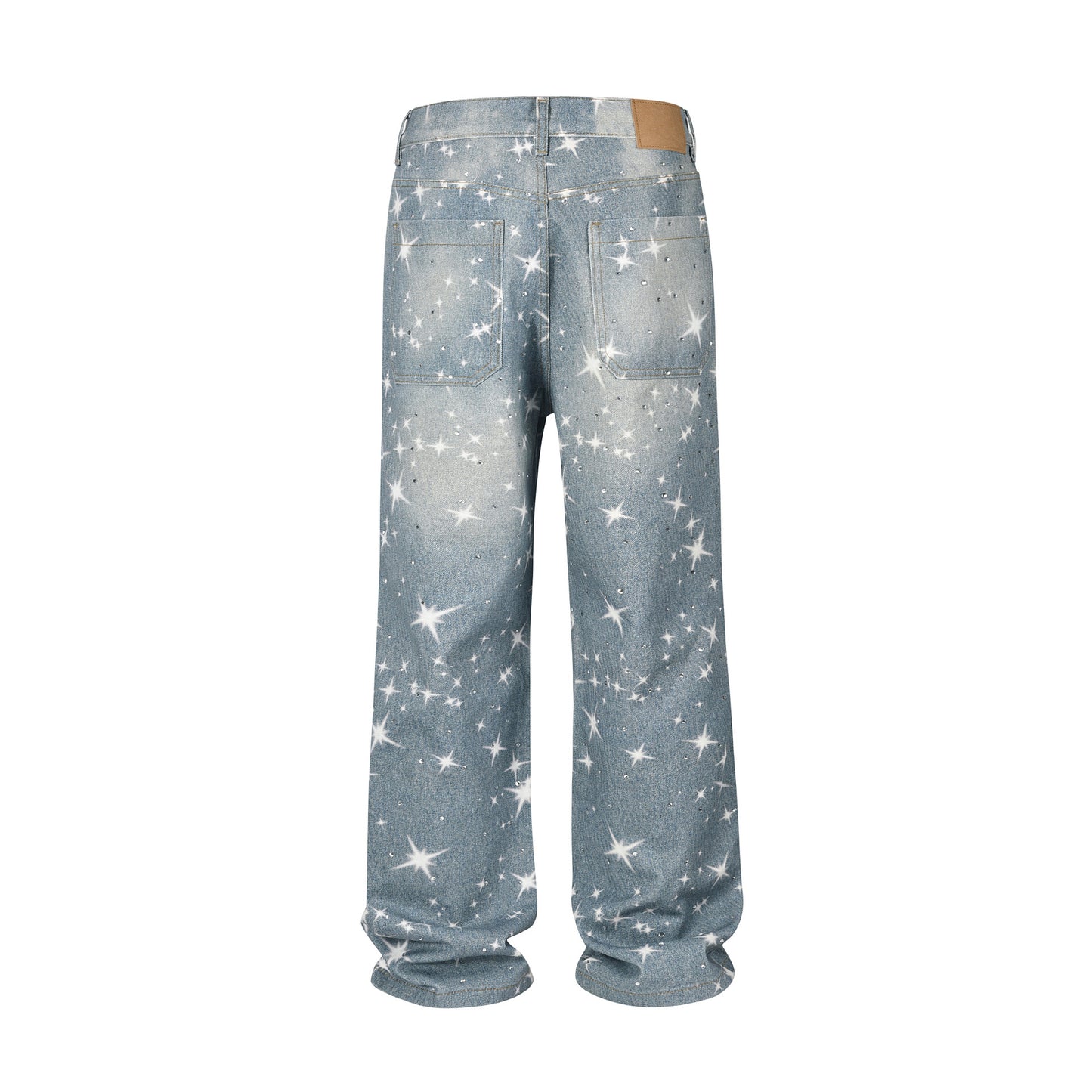 Women's Loose Printed XINGX Stacked Jeans