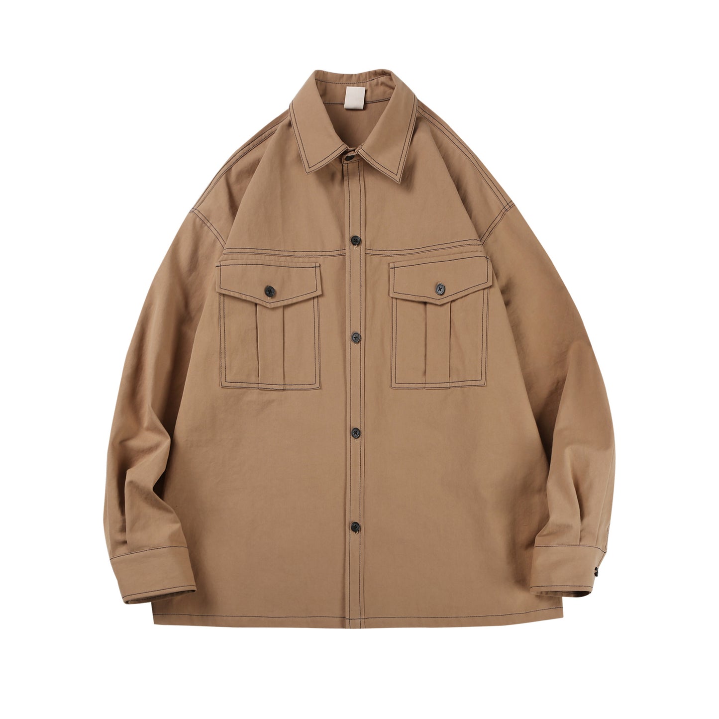 Men's Bright Line Tooling Jacket Japanese Solid Color Shirt Coat