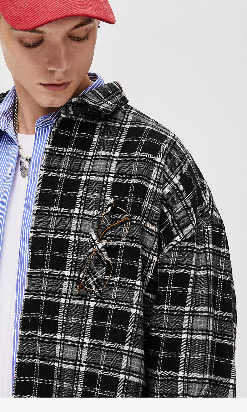 Men's Heavy High Street Brushed Plaid Shirt
