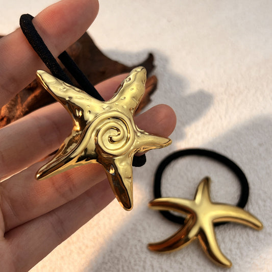 Simple Stainless Steel Hair Ring Animal Starfish