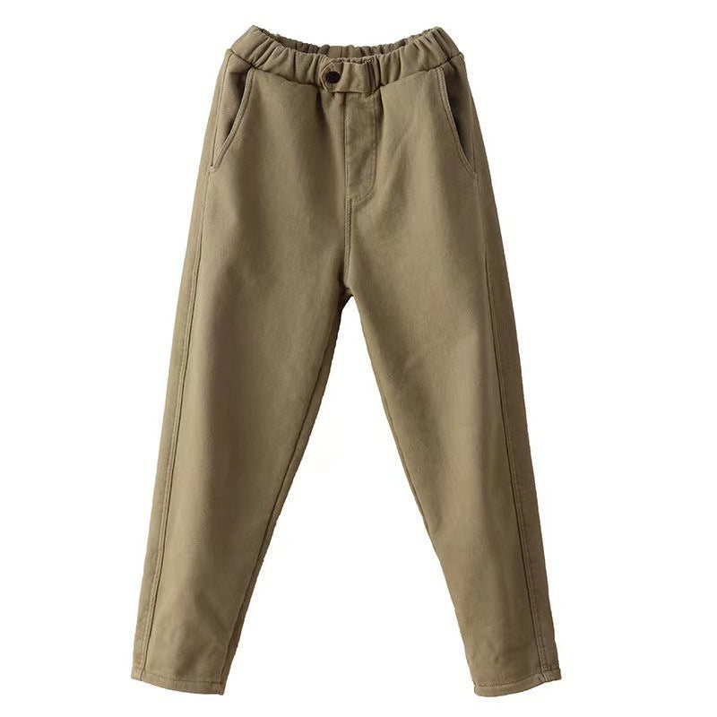 Fashion Girl With Velvet Harem Pants