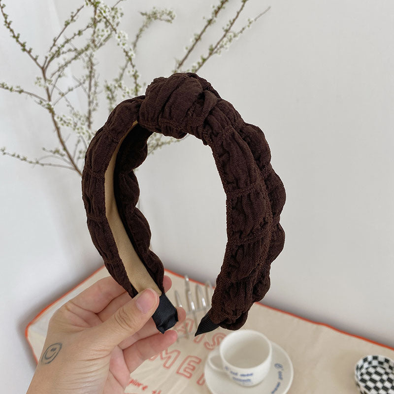 New Simple Pleated Knotted Face Wash Cute Headband