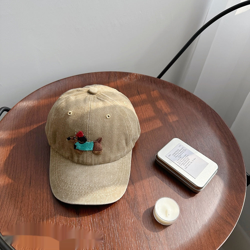 Washed Distressed Baseball Cap For Women