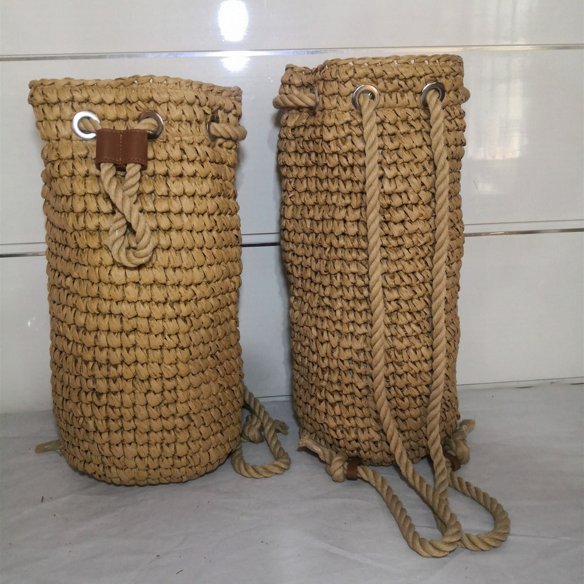 Fashion Crochet Backpack Large Capacity Photo Vacation Beach Shopping Straw Bag