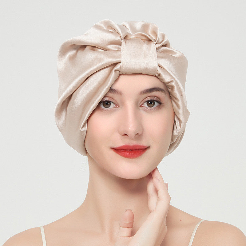Mulberry Silk Nightcap Ladies Skin-friendly Double Layer