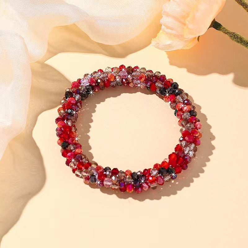 Crystal Color Elastic Rubber Band Hair Ring Ponytail Simple