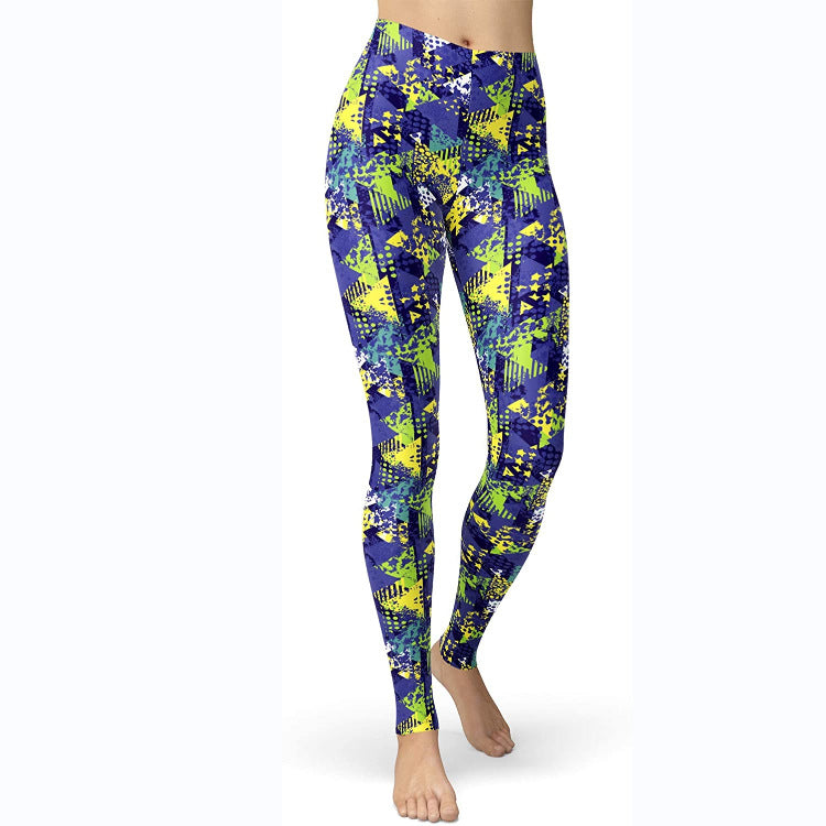 Multi-color Printing Slim Fit Hip Raise Slimming Plus Size Running Yoga Fitness Leggings