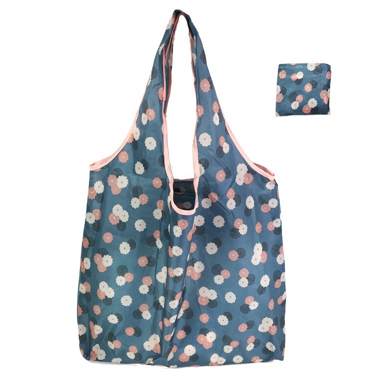 Floral Cloth Portable Shopping Bag Polyester Folding 190T