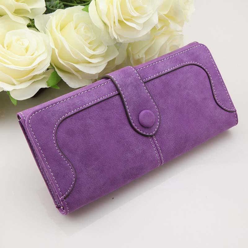 Korean version of the wallet ladies long retro matte stitching ladies wallet women's wallet wallet