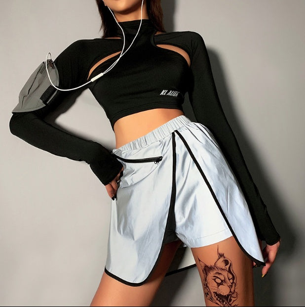 Reflective slit skirt