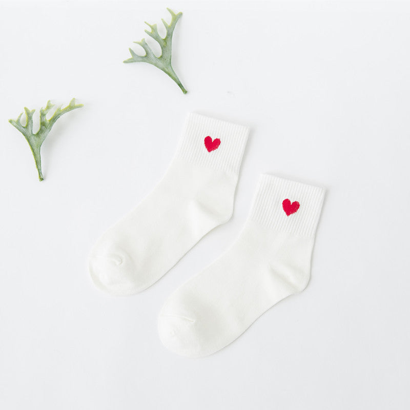 Korean wild tube socks female 200 needle cotton love