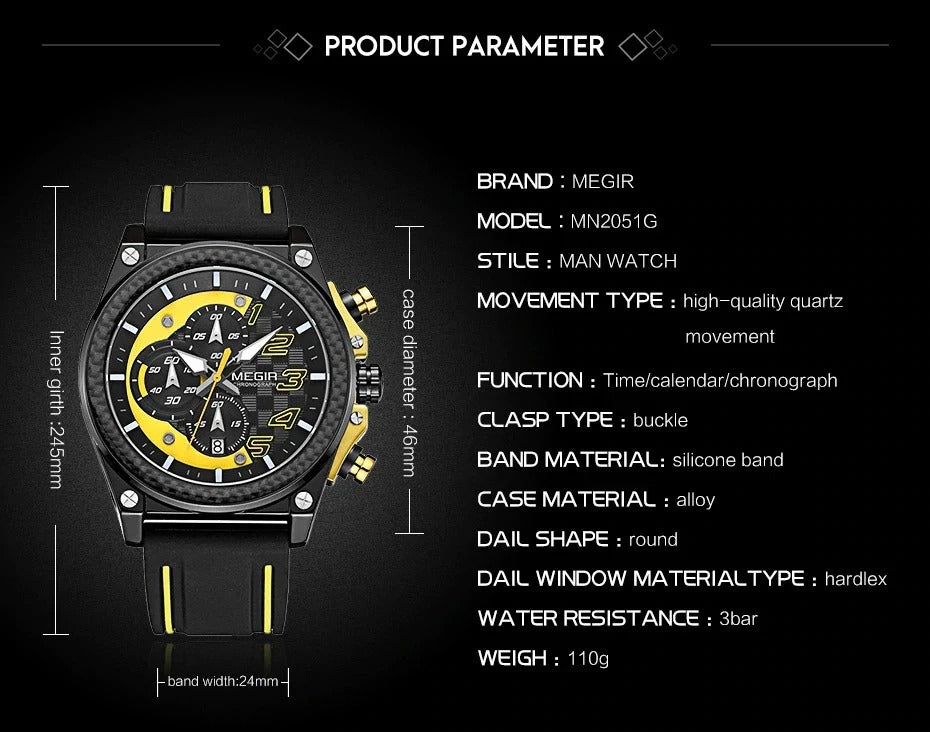 Megel Chronograph Quartz Watch