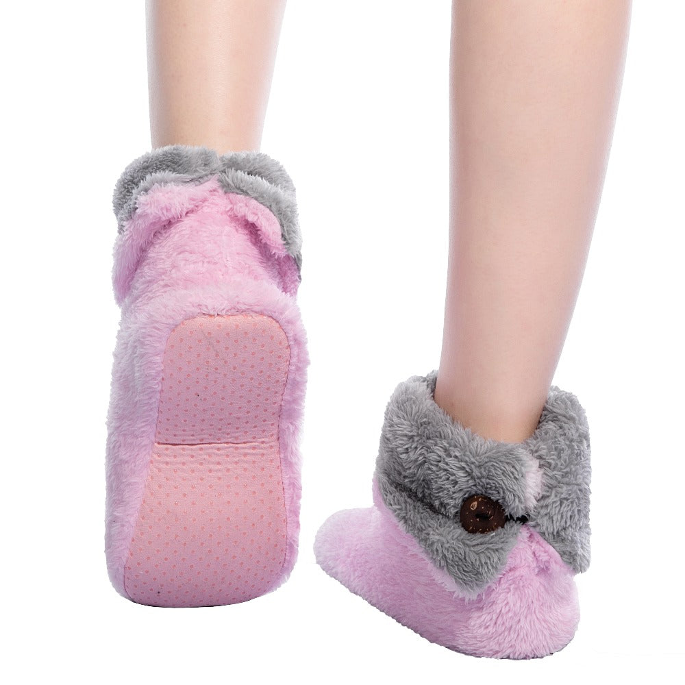 Dropshipping & Wholesale Women Plush Home shoe Coral Fleece Indoor Floor Sock Winter Foot Warmer Soft bottom slippers