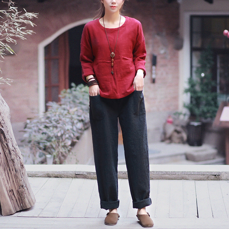 Literary retro casual pants
