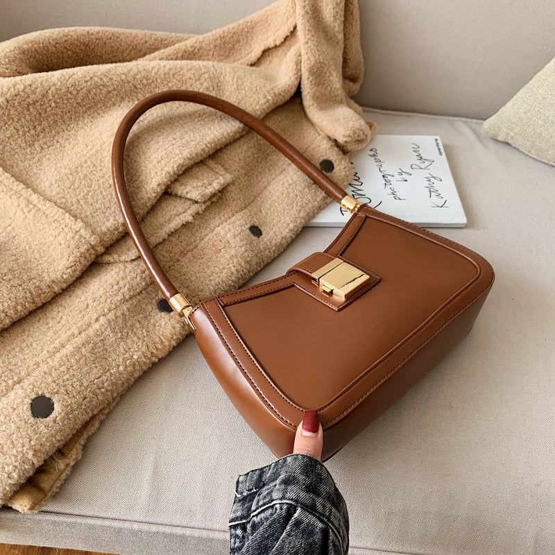 Solid color one shoulder diagonal bag