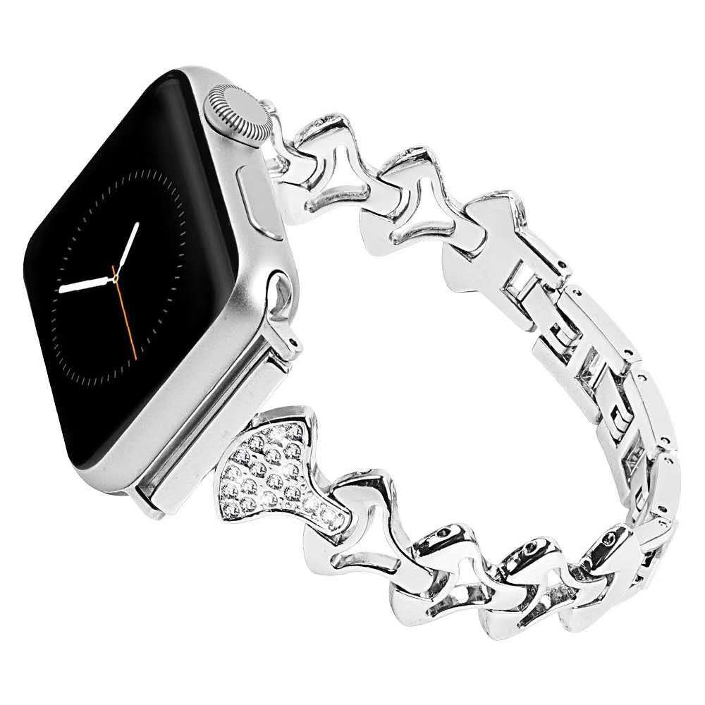 Diamond-encrusted metal strap