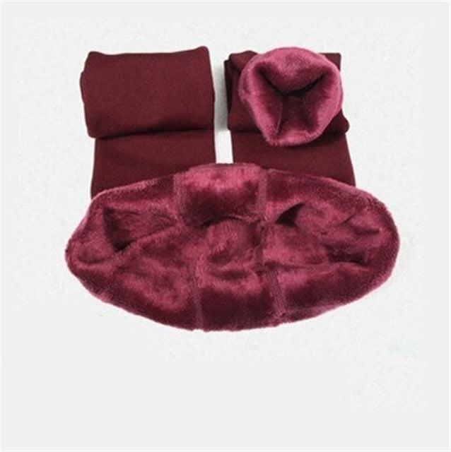 Moderigtige Varme Pelsleggings Vinter Ben Holder Varm