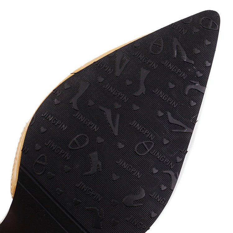 Pointed toe color matching sexy women's shoes
