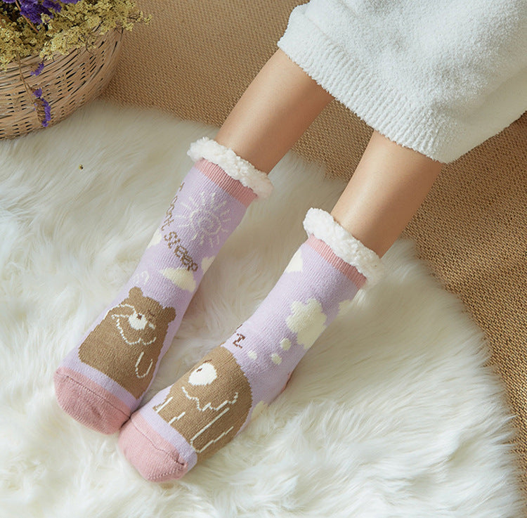 Warm and thick Plush sleeping socks