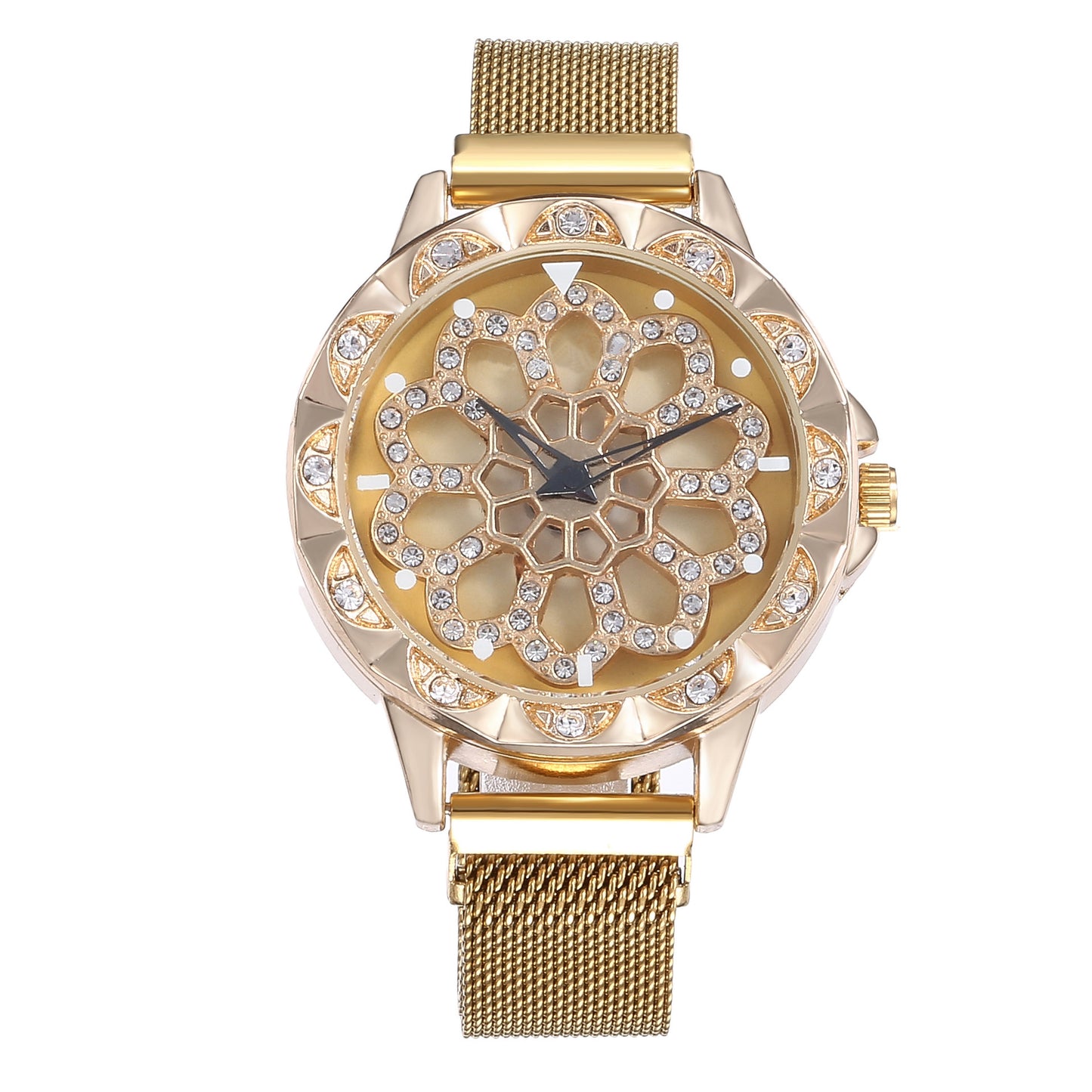 Time to run ladies magnet buckle quartz