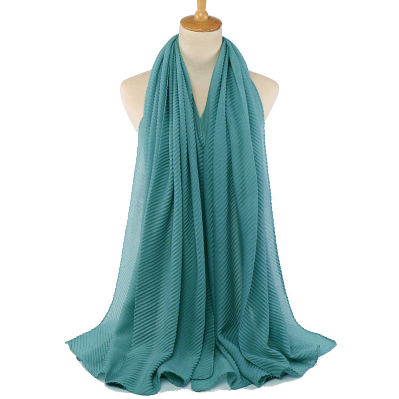 Pleated cotton women's scarf
