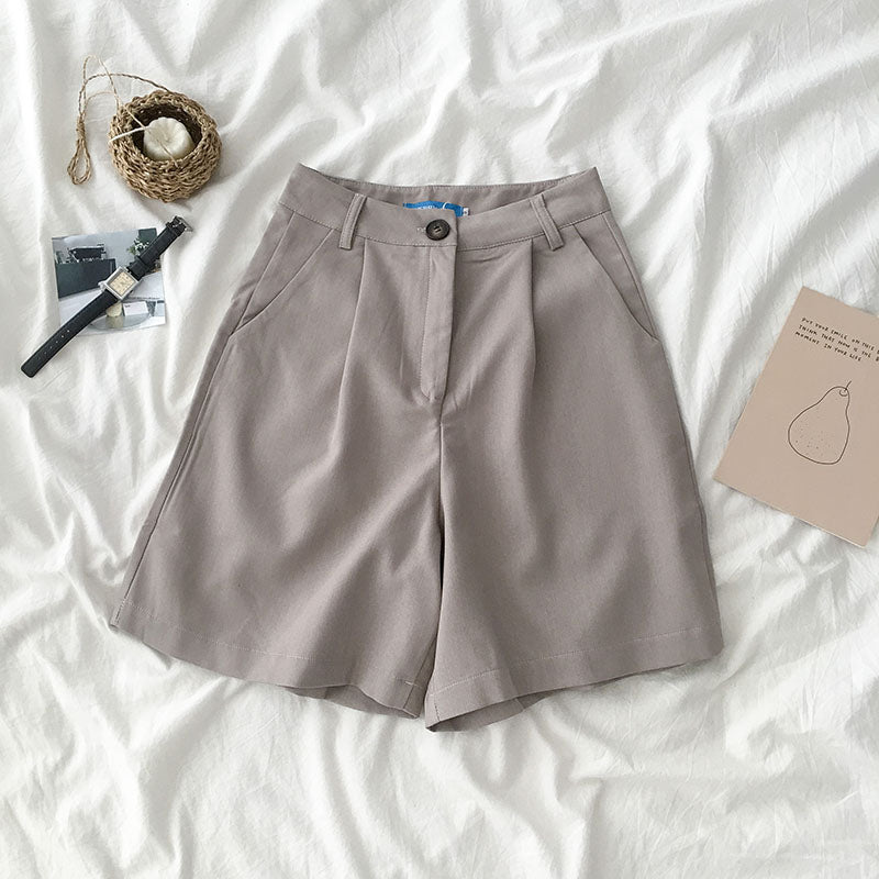 High waist loose wide leg casual shorts