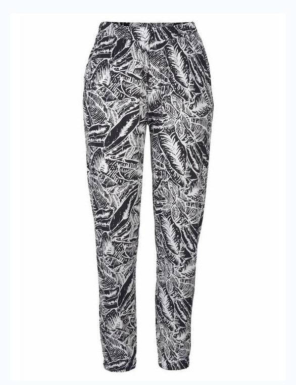 Loose printed high waist trousers