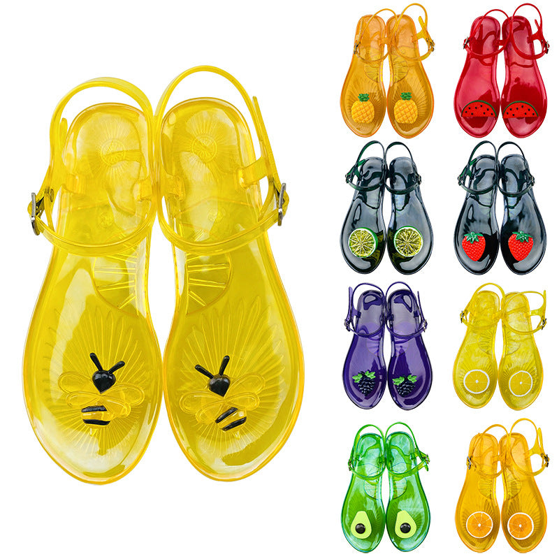 Women's Non-slip Soft Bottom Jelly Sandals Pineapple Beach