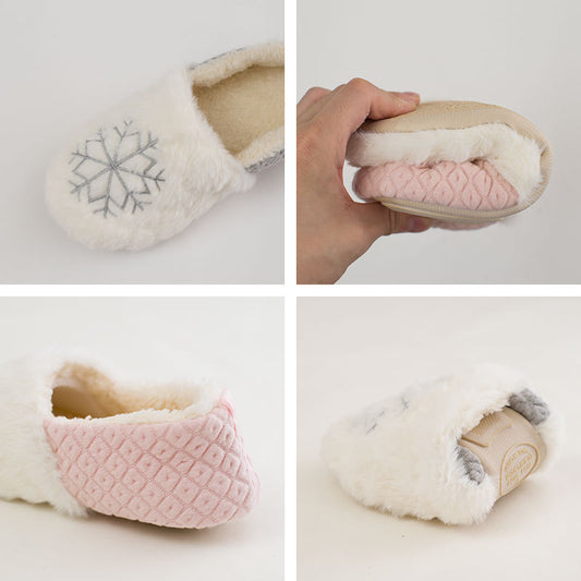 Comfortable Cotton Velvet Warm Postpartum Confinement Shoes Full Heel Wrap Slippers