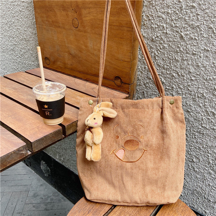 Figurine rabbit corduroy bag