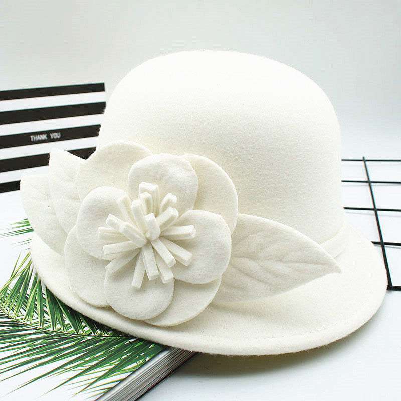 Retro Black And White Flower Fashion Hat Casual