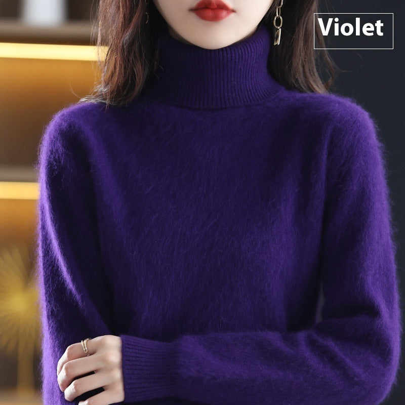 High Neck Inner Wear Loose Cashmere Knitted Bottoming Shirt