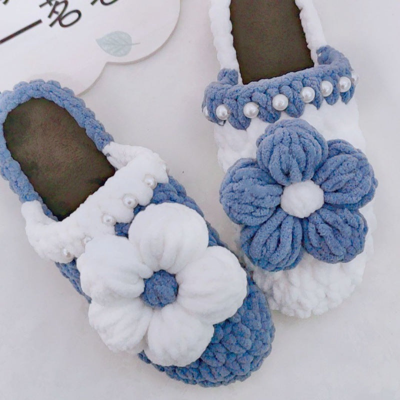 Handmade Hook Shoes New Puff Pattern Woven Slippers Material Package