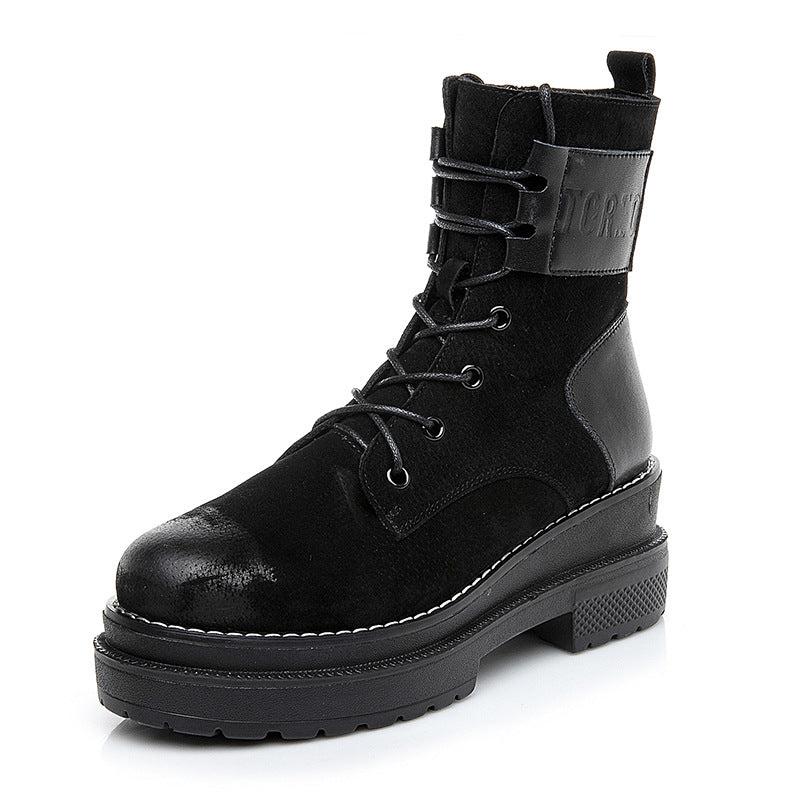 Martin boots female British style Korean style wild thick heel