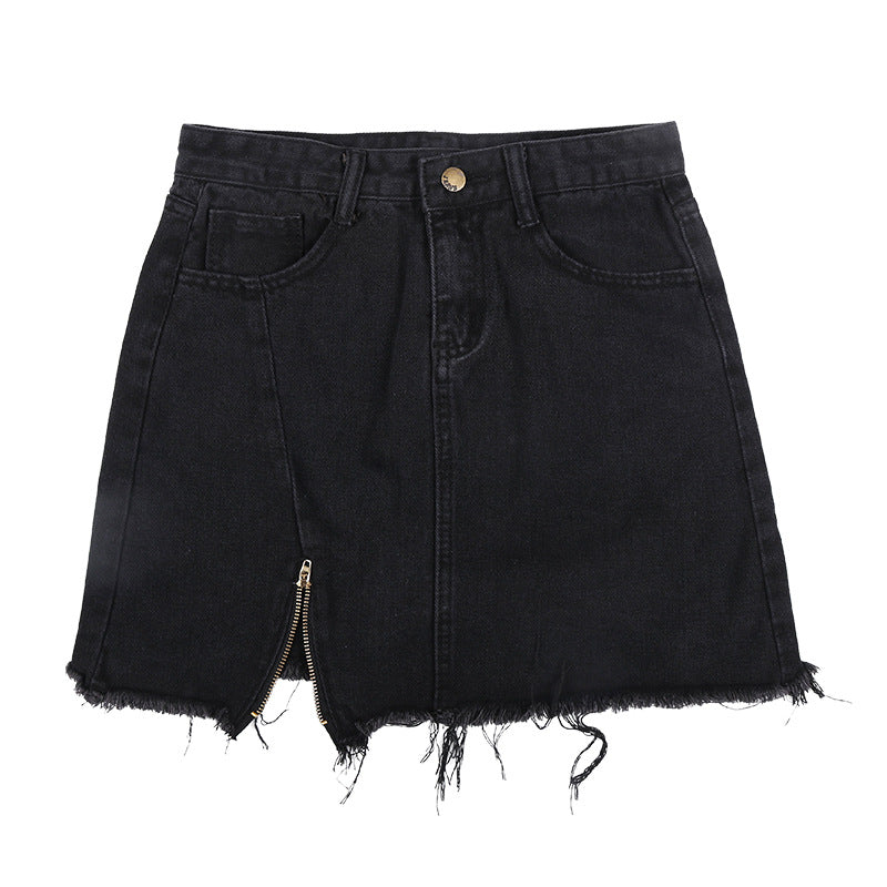 Women's Fashion High Waist Slim Denim Skirt