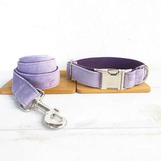 MUTTCO thick cashmere dog collar leash set