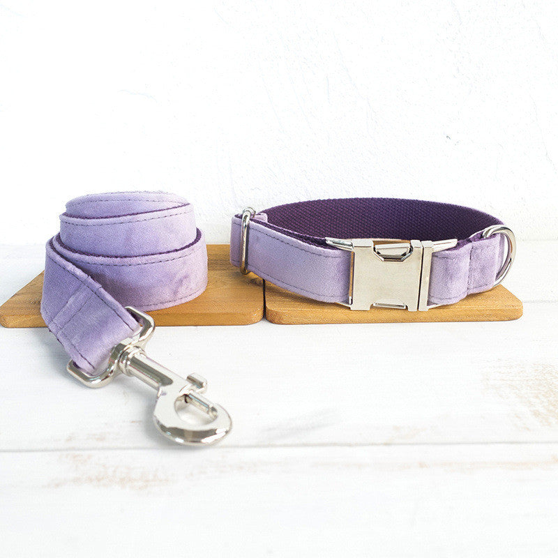MUTTCO thick cashmere dog collar leash set