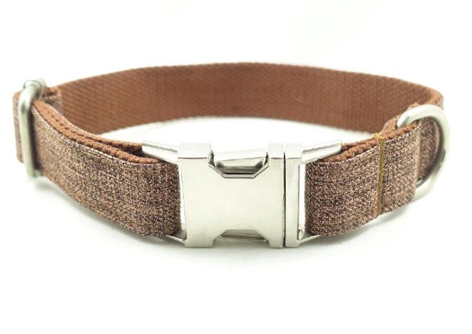 Brown plaid dog ring