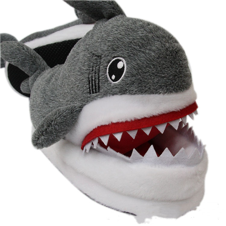 Bag heel plush shark slippers