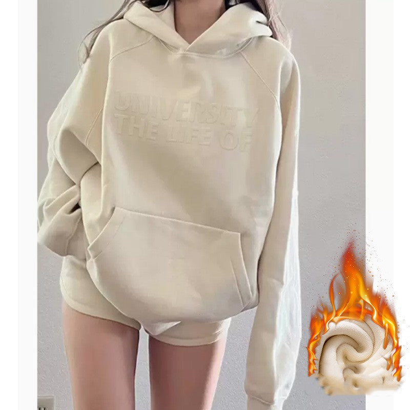 Dame sweatshirt med raglanærmer og bogstavprint