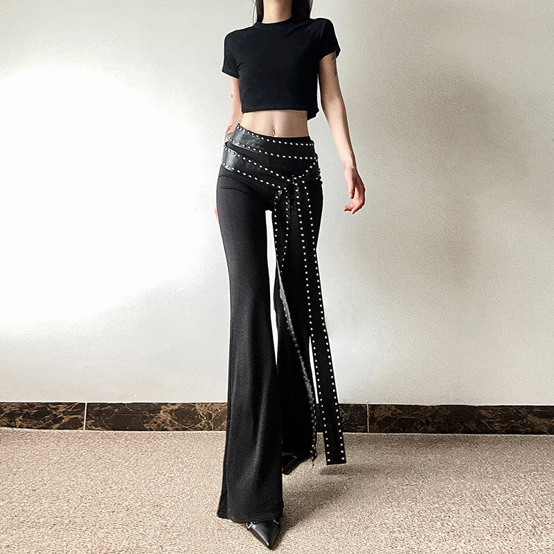 Women's Fashion Personality Rivets Casual Pants