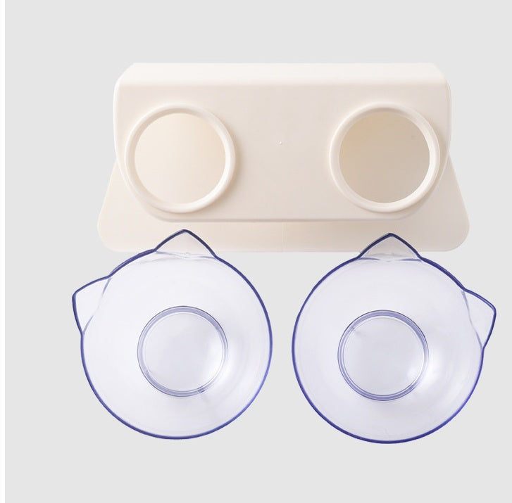 Cat bowl oblique mouth protects cervical vertebra