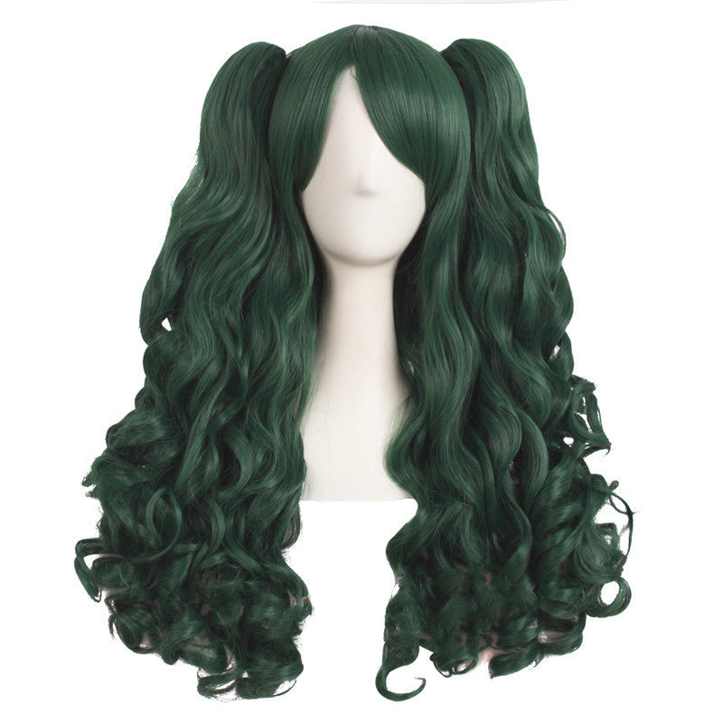 Big wave wig set double ponytail