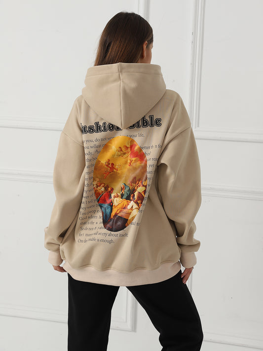Dame Moderigtig Casual Langærmet Trøje med Print