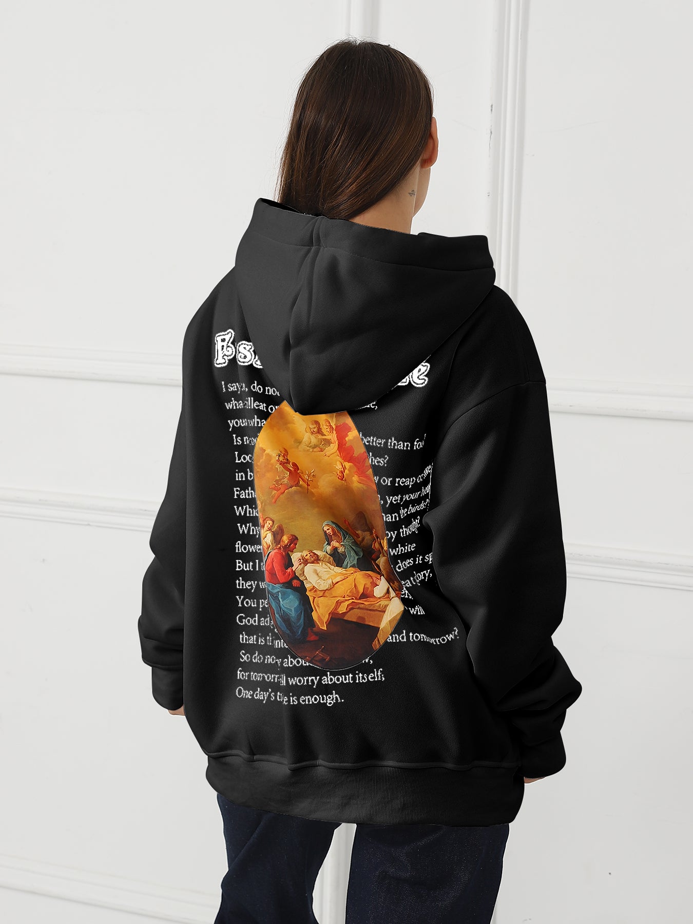 Dame Moderigtig Casual Langærmet Trøje med Print