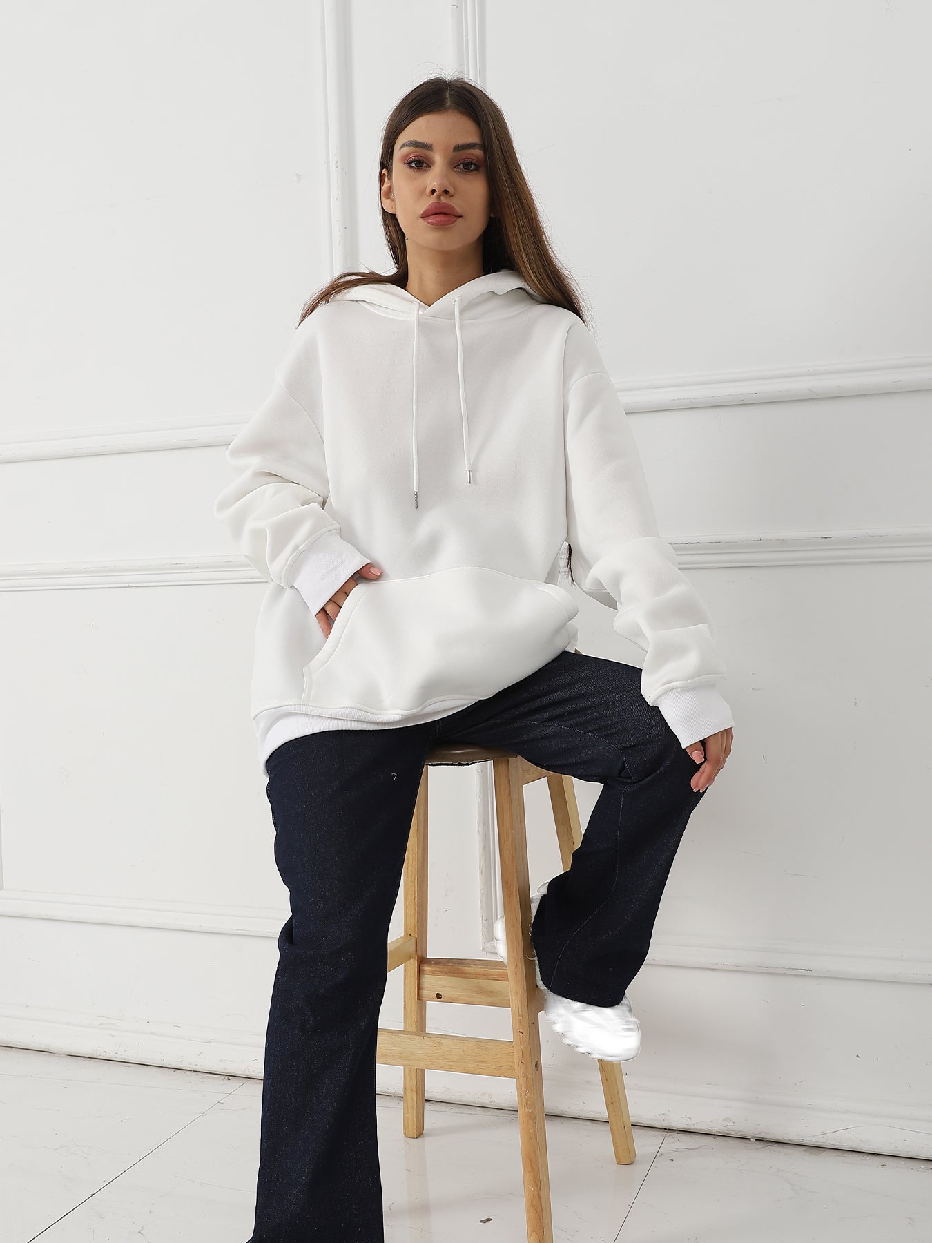 Dame Moderigtig Casual Langærmet Trøje med Print